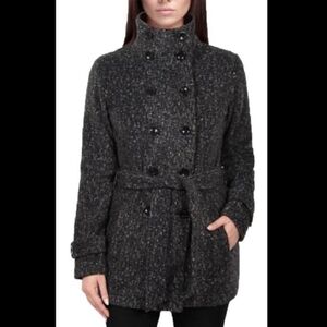 Ike Behar gray marbled Pea Coat size Medium